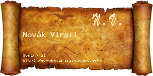 Novák Virgil névjegykártya